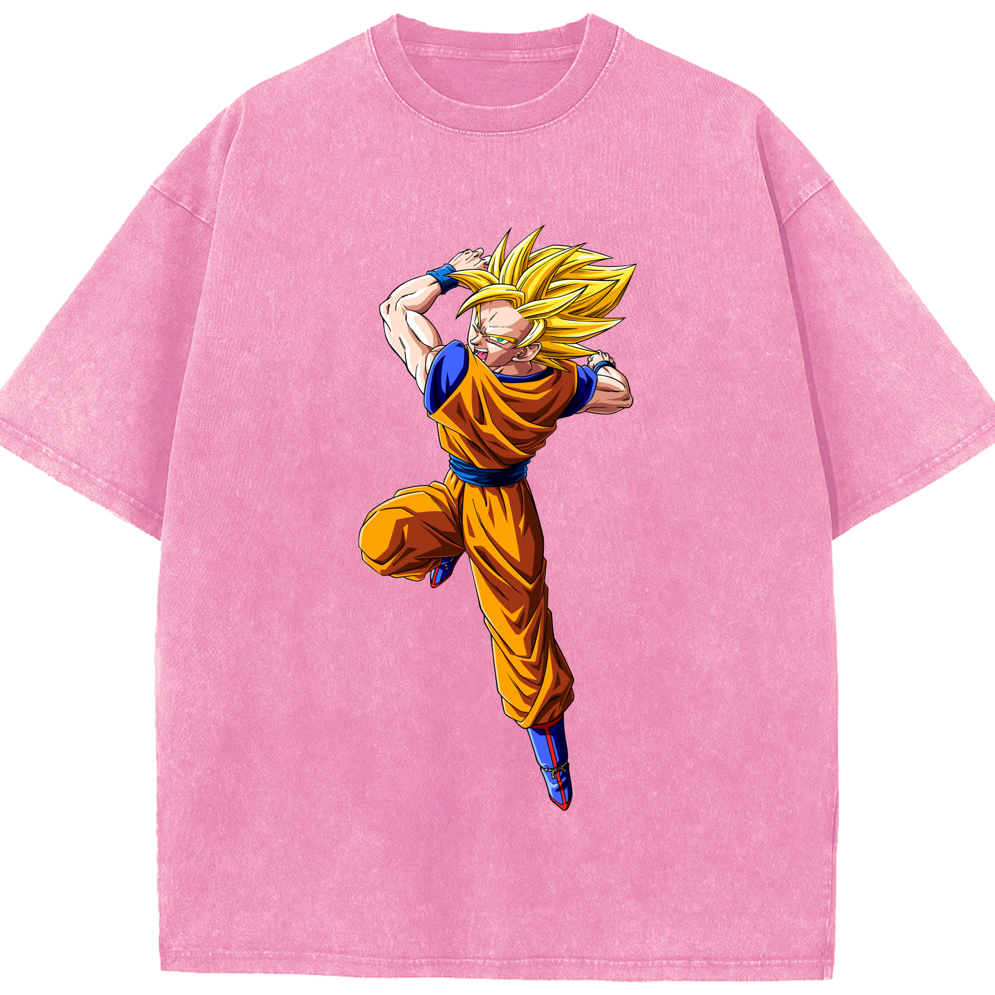 （画像用） ドラゴンボール 孫悟空（そん ごくう）Son Goku カカロット DRAGON BALL Kakarotto 綿100% ヴィンテージ風 半袖Tシャツ（フロントプリント）